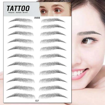 4D Natural Vivid Hair-like Realistic False Eyebrows Brow Tattoo Eyebrow Stencil Waterproof Lasting Eye Makeup Eye Brow Stickers