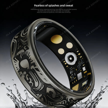 2026 New Fitness Retro Smart Ring Heart Rate Blood Pressure Sleep Monitoring Health Smart Ring Multiple Sports Modes Waterproof