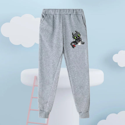 Lovely Children Hoodie Toothless Cartoon Print For Boys Girls Autumn Winter Street Style 3-14Y