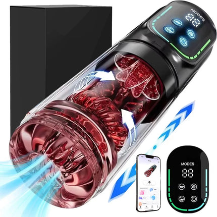 Telescopic Rotation Masturbator Cup Vagina Masturbation Blowjob Adults Sex Toys for Men Male Piston Automatic Mastubator