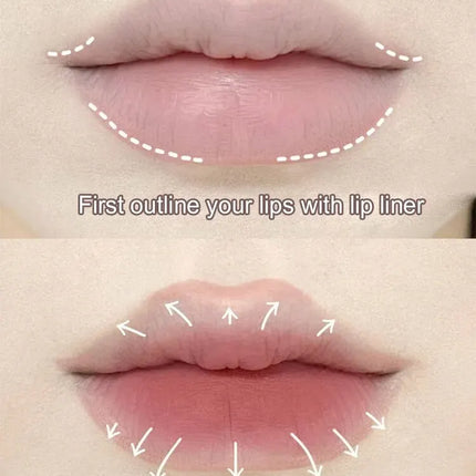 Nude Lip Liner with Lip Brush Cappuvini Korean Style Lip Makeup Long Last Velvet Matte Lipstick