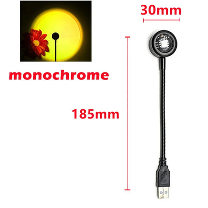 USB Sunset Lamp LED Rainbow Neon Night Light Projector Photography Wall Atmosphere sense Lighting For Bedroom Decoration Lamp