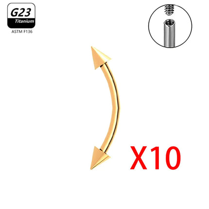 1/5/50pcs G23 Titanium ASTM-F136 Piercings Eyebrow  zircon Earring Internal thread Eyebrow Body Jewelry Wholesale