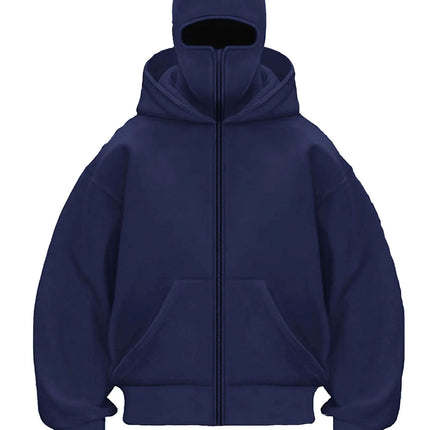 Men's and Women's Berets - Rock Style - Fall/Winter Collection - New Product - Double-Layered Hooded Sweatshirt - Zipper Jacket