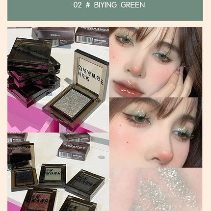 Smoky Blue-gray Eye Shadow Palette Sweet Cool Single Color Mini Eyeshadow Palette Pearl Matte Shimmer Brightening Eyes Makeup
