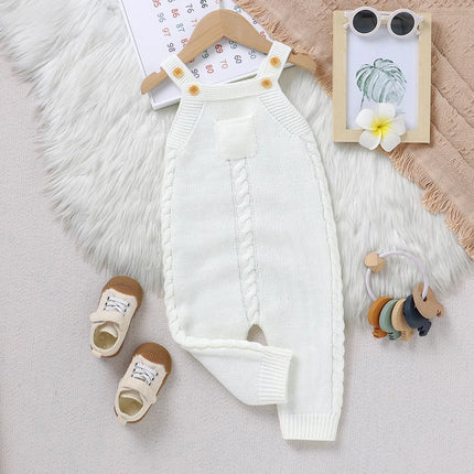 Baby Rompers for Boys Girls Solid Sleeveless Knitted Jumpsuits Playsuits 0-18m One Piece Newborn Netural Outfits Toddler Clothes