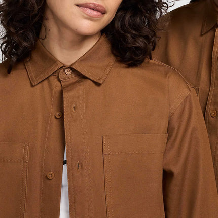 Nike Official Genuine New Men's & Women's Retro Lapel Loose Casual Warm Shirt FV7346-281