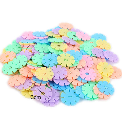60~200pcs/lot Macaron Colors Snowflake Toys Children Building Blocks DIY Kindergarten Game Assembly Educational Toy Gift TMZ
