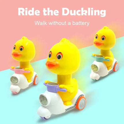 Hot Sale Cute Duck Inertia Motorcycle Car, Rotatable Press Head, Anti-Collision Anti-Drop Mini Vehicle, Educational Toy For Kids