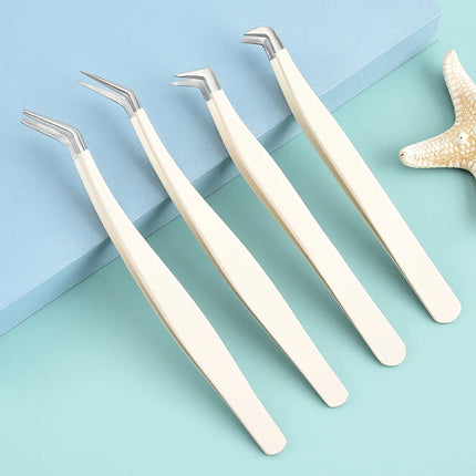 High Quality Latest  Stainless Steel Eyelash Extensions Tweezers Rose Gold color All Color Customized Eyelash Tweezers
