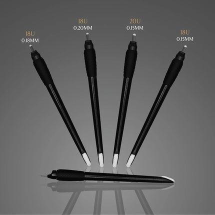 New 5/10/50PCS  Sterilized Permanent Makeup Eyebrow Tattoo Tools 0.15/0.18mm Disposable Microblading Pen with U Blades