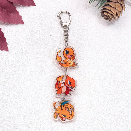 Pokémon Pikachu Bulbasaur Gengar Squirtle Car Keychain Accessories Acrylic Charms Pendant For Bag Key Holder Backpack Decoration