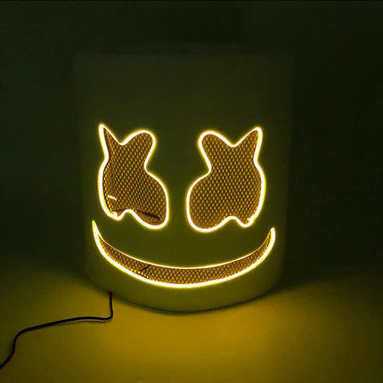 Hot sale Luminous Head Cover luminous DJ Marshmello mask Glowing Cosplay Headgear for Neon Night Club Music Rave Props