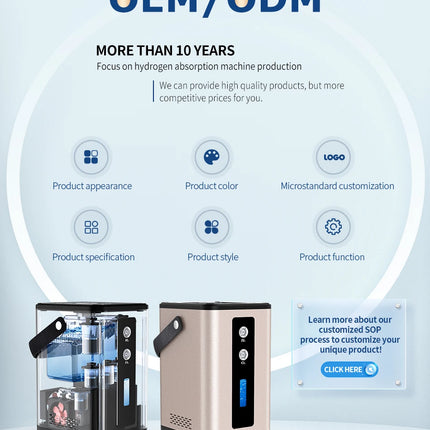 SUYZEKO Hydrogen  Inhalation Machine, 99.99% portable Purity Dual Outlet H2 Generator, PEM molecular  Water Electrolysis Ionizer