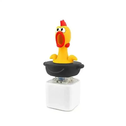 2PCS Funny Screaming Chicken Keychain Sound Light Press Button Stress Relief Fidget Toy Cute Bag Pendant Novelty Gift