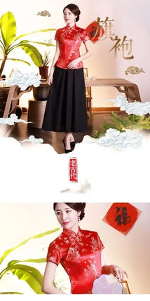 Elegant Ethnic Style Streetwear Cheongsam Qipao Tees Fashion Clothes Tshirts Vintage Shirts for Women Y2k Tops Women Clothing