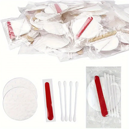 50pcs Premium Hotel Guest Welcome Kit - Fragrance-Free Toiletry Essentials with Makeup Remover Pads,Swabs & Nail File,for Hotels