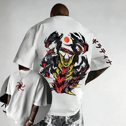 Oversized Cosplay Costume Pokémon Giratina 2026 Summer New Arrival Harajuku Anime Print Y2K Hip-Hop Casual Unisex T-Shirt