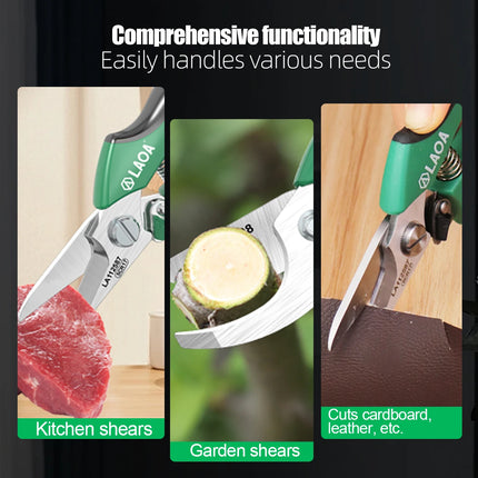 LAOA Garden Pruning Shears 8" Multipurpose Scissors Fruit Picking Branch Cutting Gardening Hand Tool
