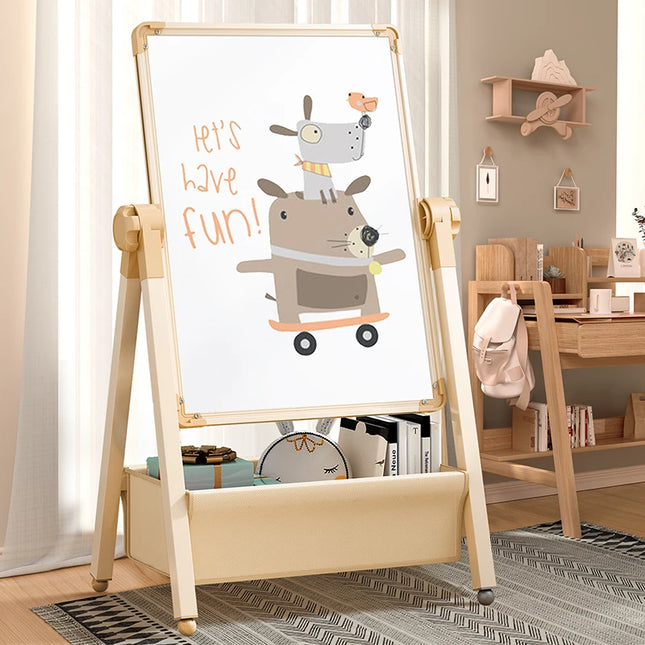 Children's magnetic dust-free drawing board, household small blackboard with stand, erasable doodle whiteboard for babies