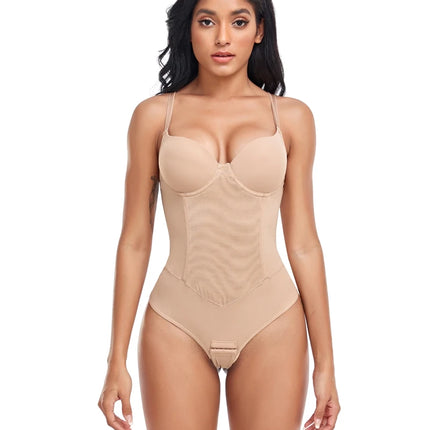 Thongs Bodysuit Shapewear Women Full Body Shaper Waist Trainer Steel Bones Tummy Control Underwear Flat Belly Underbust Corset