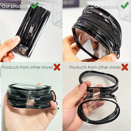 New Portable Clear Figure Display Keyring Bag Waterproof PVC Oval Hanging Blind Box Storage Bags Keychain Organizer Case