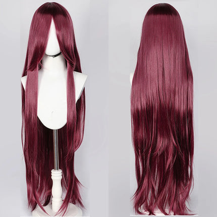 100CM Long Straight Wig With Bangs Synthetic Cosplay Wig For Women Pink Purple Cosplay Wigs for Party For Halloween