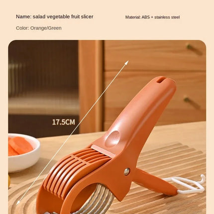 Kitchen Stainless Steel Vegetable and Fruit Slicer Multi functional Vegetable Salad Fruit Slicer Portable Kitchen Tool Scallion