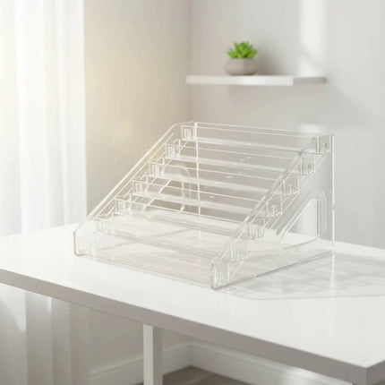 Clear Staircase Display Shelf Multi Use Tiered Figurine Display Rack Slanted Acrylic Organizer Easy to View Retail Fixture