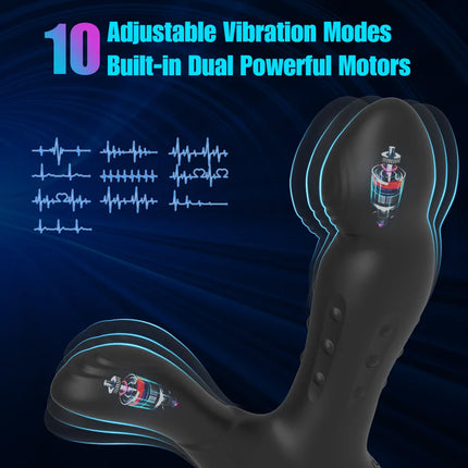 Remote Control Thrusting Vibrating Anal Expansion Prostate Massager Wiggling Anal Vibrator Butt Plug Adult Sex Toy for Men