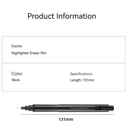 Faber-Castell Precision Tip Pen-Style Eraser Refillable Round 2.5mm Art Pencil Eraser Professional Drawing Rubbing Stationery
