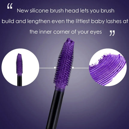 Colorful 5D Purple Blue Mascara Lasting Styling Waterproof Quick Dry Curling Lengthen Large Head Brush Eyelash Extension Cream