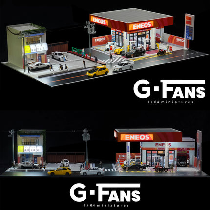 G Fans 1/64 Scale Diecast Car Garage Diorama Model Miniature Parking Lot Scene for Vehicle Display and Toy Background Collection