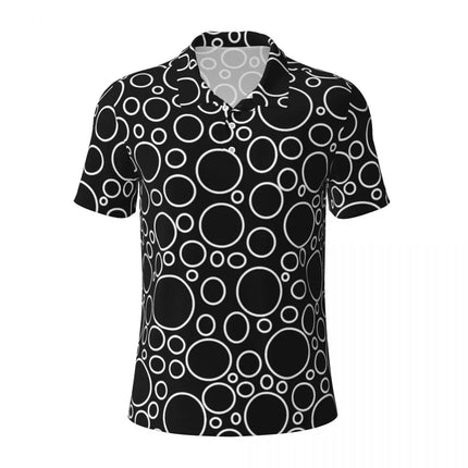 Vintage 70s Circles Casual Polo Shirts Psychedelic Pattern T-Shirts Short Sleeve Shirt Daily Fashion Tops Gift Clothing
