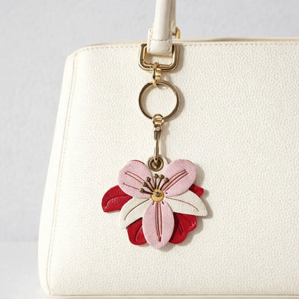 Fashion Cartoon Flower Keychain PU Leather Access Control Card Holder Bag Pendant Ornament Multicolor Bag Hanging Men