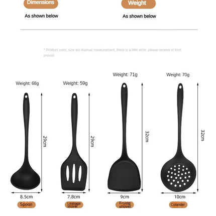 1/10PCS Food-Grade Silicone Kitchen Tools Set, Heat-Resistant Slotted Spoon for Non-Stick Cookware & Hot Pot, Multi-Use Strainer