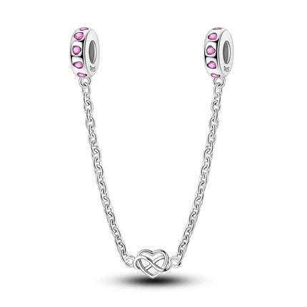 925 Sterling Silver Purple Series Butterfly Aries Gemini Safety Chains Fit Original Bracelet DIY Jewelry Making Gift For Women