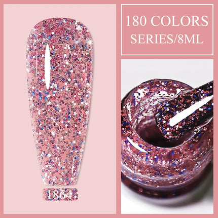 Parkson 8ml HEMA TPO FREE Color Gel Nail Polish Nude Pink Red Green Collection Nail Gel Polish Glitter Soak Off UV LED Gel