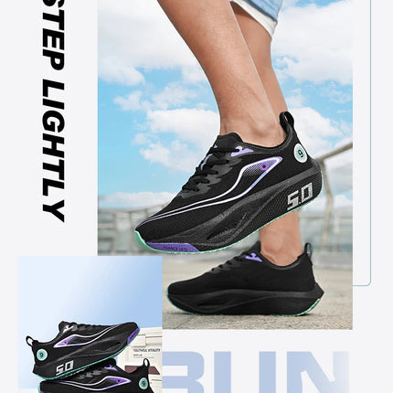 New Trendy Sports Running shoes, Comfortable and Breathable Men's and Women's Sports Casual shoes, Outdoor Large-sized Black 10