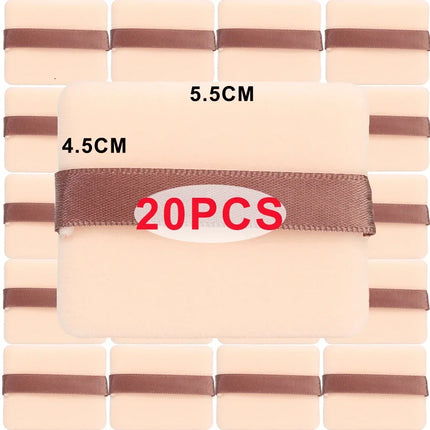 1-20pcs High-Density Flocked Cushion Powder Puff Soft Professional Round Rectangular Shape Foundation Sponge Puff Makeup Puffs