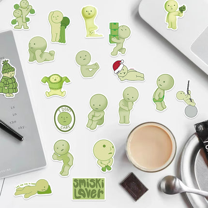 54Pcs Smiski Stickers Vinyl Waterproof  Stickers DIY Stickers Scrapbooking Phone Luggage Skateboard Waterproof Graffiti Decals