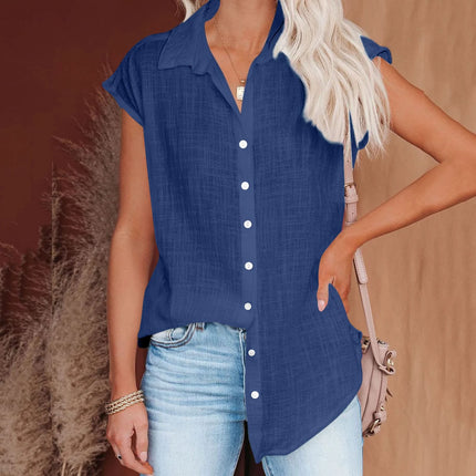 Summer Solid Cotton Linen Shirt Women's Clothing Casual Short Sleeve Tops Tee Ladies T-Shirts Blusas Thin Loose T Shirt Woman