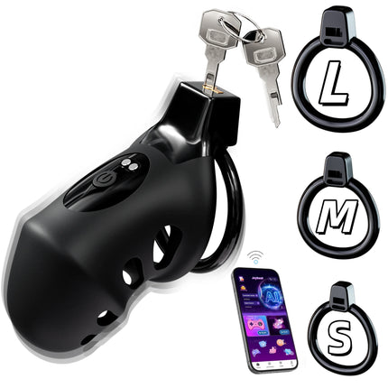KUSHOR APP Control Vibrating Chastity Cage Cock Cage Devices with 10 Vibrations Penis Bondage Lock BDSM Adult Sex Toys for Men