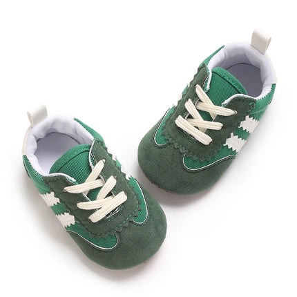 Fashion color blocking casual shoes Baby First Walkers 0-18M newborn children's canvas sports shoes soft soled baby shoes