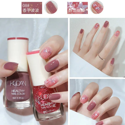 8ml Water-based Nail Polish No Baking Long Lasting Semi-permanent Quick Dry non-peelable Nail Varnish DIY Fashion Manicure
