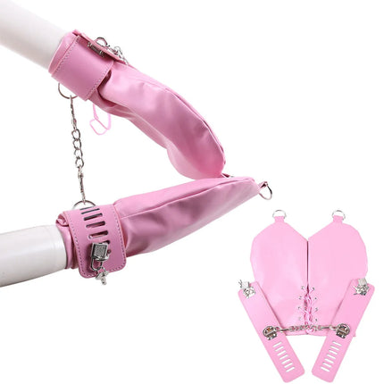 Bdsm Handcuffs Wrist Hand Cuffs Mitts Gloves With Padlock Mittens Costumes Bondage Cosplay Sexy Toys For Adult Accessories