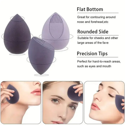 5-Pack Dual-Use Makeup Sponge Set - Velvet for Liquid/Cream/Powder | Vegan Eco-Friendly Travel Essentials
