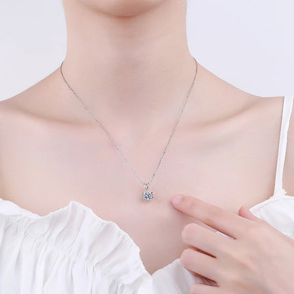Sterling Silver 925 Moissanite Pendant Necklace For Women Trendy Design D Color VVS Pass Diamond Test Jewelry Gift GRA