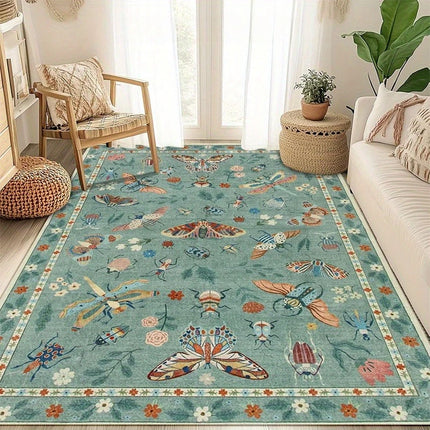 Insect Print Area Rugs, Non-Slip Washable Rugs for Living Room, Modern Bedroom Rug Under Bed Large Carpet for Room Decor
