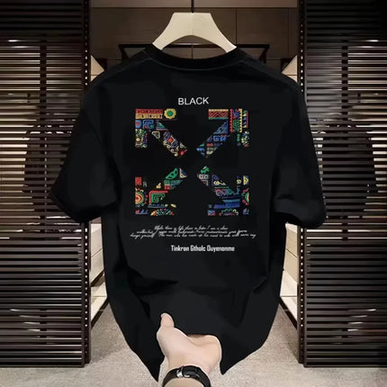 2026 New Fashion Street High-Quality Flower Patterned Men's and Women's T-Shirts - Loose Fit, 100% Cotton Short Sleeves